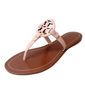 Tory Burch Logo Sandals Light Pink gold details 6.5